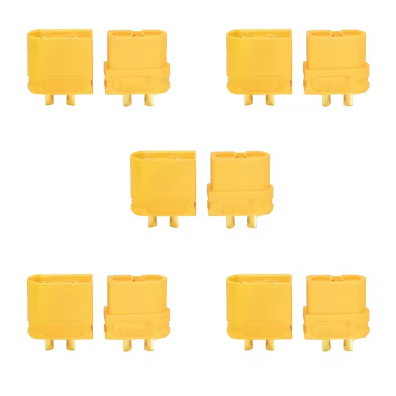 Amass XT60U Male and Female Yellow EU Certified Aircraft Model Power Battery Plug Connector (10 sets)