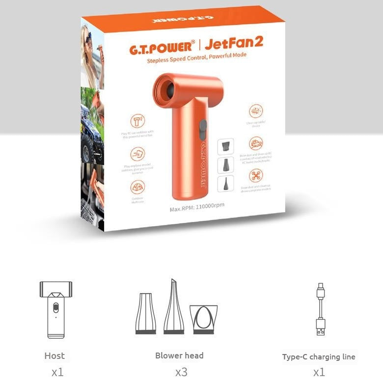GT-POWER JetFan 2 - Aircraft model dust removal powerful turbo fan portable heat dissipation and summer cooling artifact