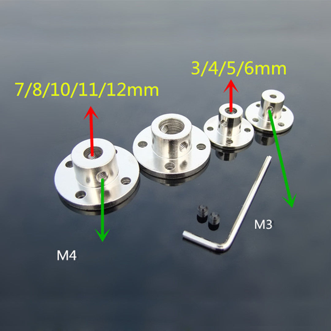 45 Steel 3mm-12mm Flange Coupling Rigidity Flange Plate Metal High Hardness Couplings (1 PC)