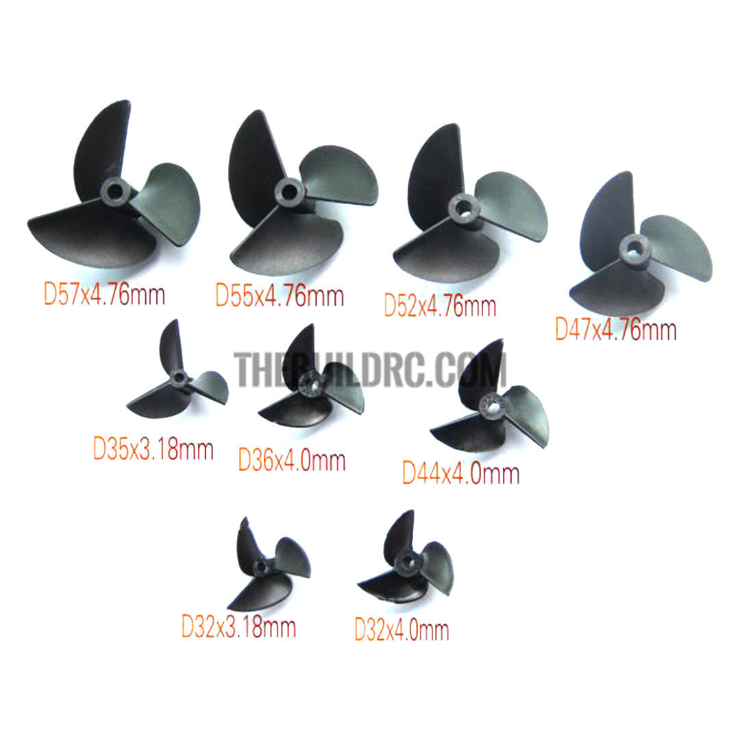 1PCS D55x4.76x1.4, 3-Blade Plastic RC Nitro Boat Propeller CW