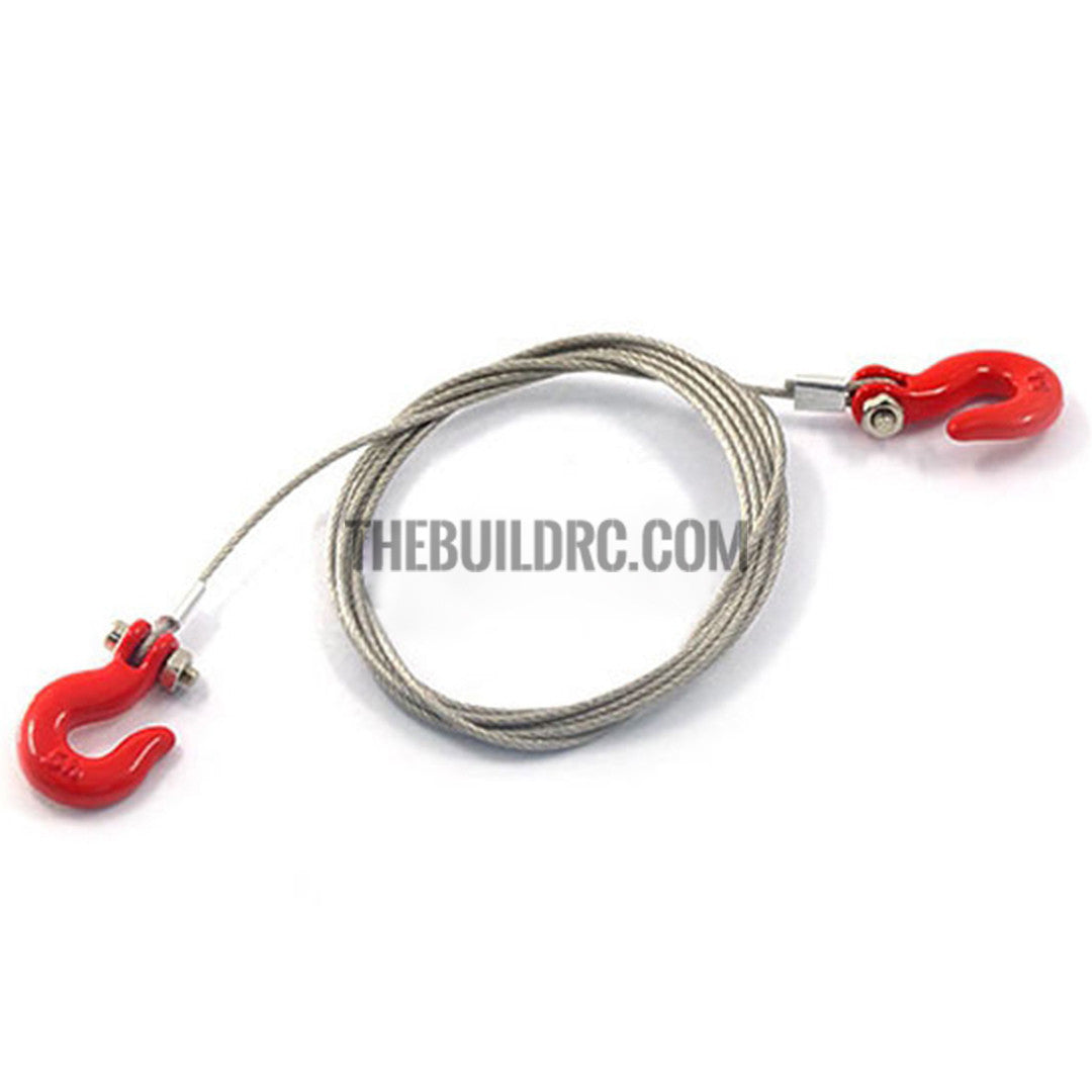 1/10 RC Crawler Steel Tow Rope with Hooks for SCX10 Wraith Axial D90