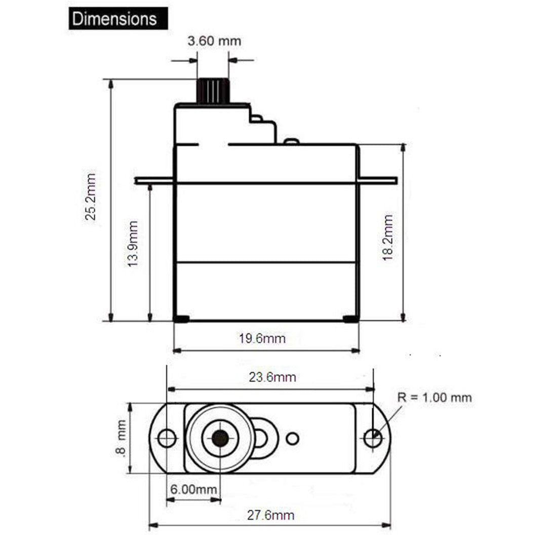Programmable D05180MG Full Metal Gear Micro Servo 180 CFX BNF