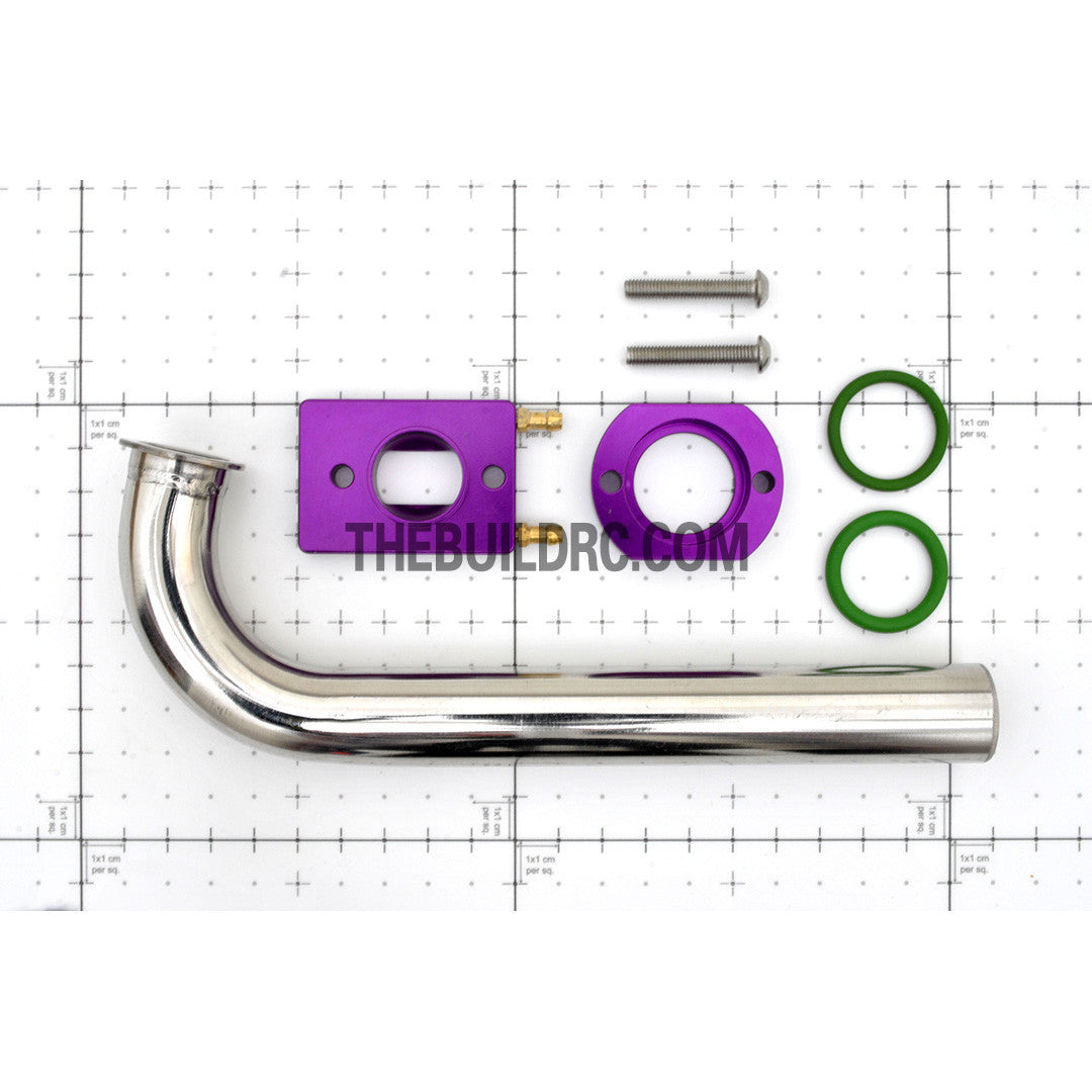 RC Boat Φ20 x Φ22 x 170mm Stainless Steel 105 Degree Pipe Tube Manifold with Water Cooling System