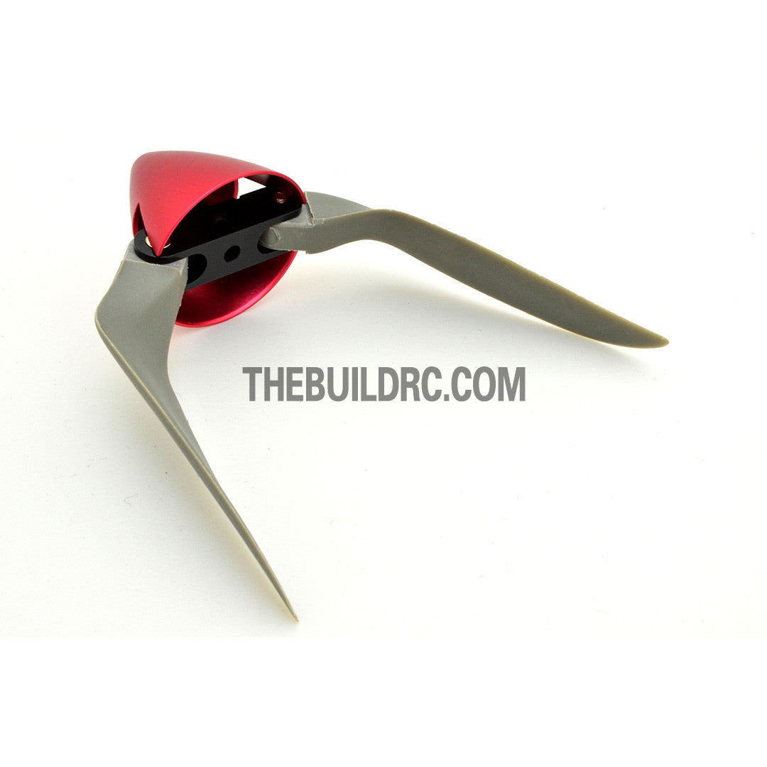 7 x 6" Folding Propeller with 30mm Aluminum Spinner ??3.17mm Hub - Red
