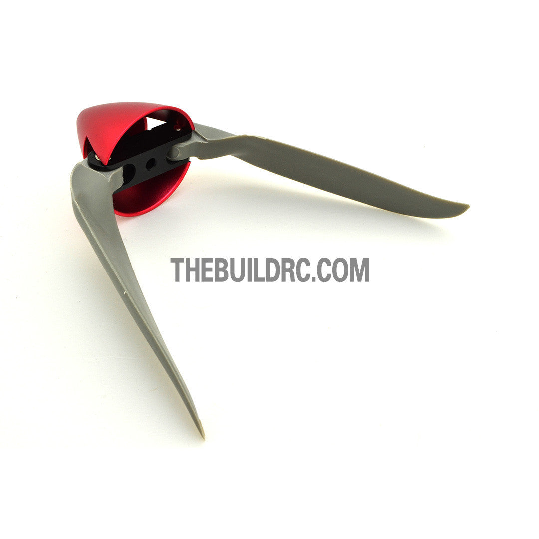 7.5 x 4" Folding Propeller with 30mm Aluminum Spinner ??3.17mm Hub - Red