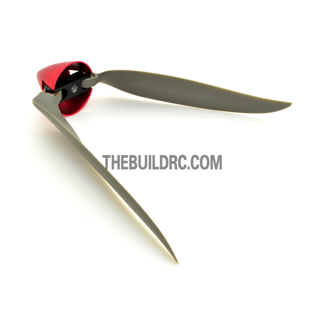 11 x 8" Folding Propeller with 30mm Aluminum Spinner ??4mm Hub - Red