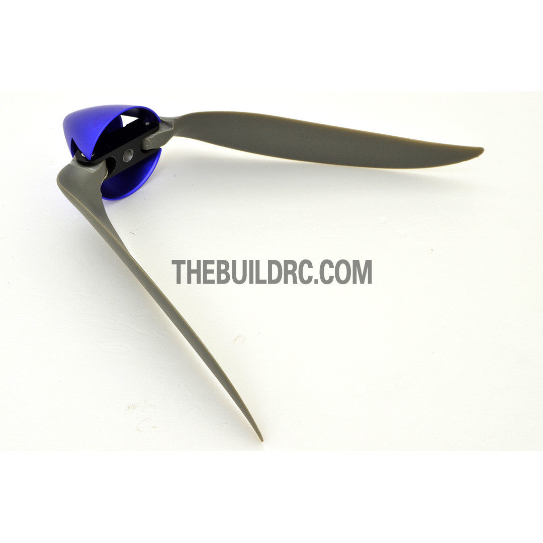 10 x 6" Folding Propeller with 30mm Aluminum Spinner Ø4mm Hub - Blue