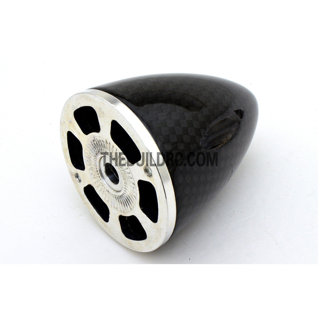 1.75" / 44.45mm Bullet Shape Carbon Fiber Spinner with Aluminium Backplate (Sharp)