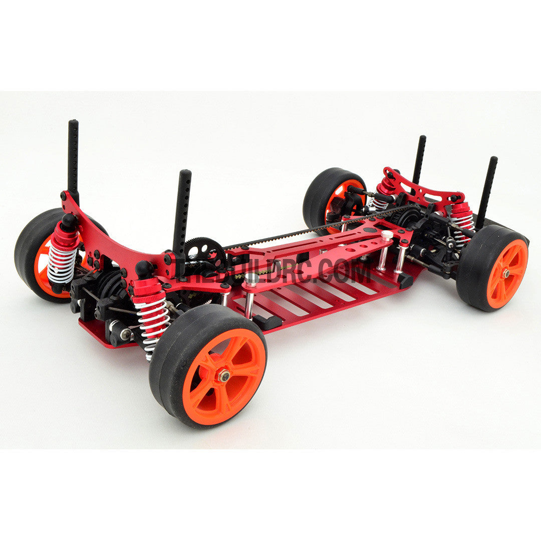 1/10 RC EP XR 4WD On-Road Belt Drive Racing Car Aluminum Chassis - Red
