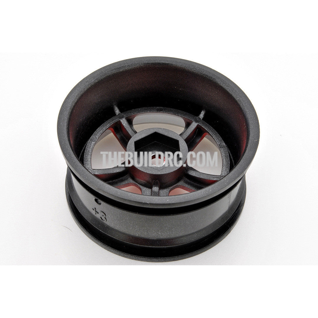 1/10 RC Car 5 Spoke Metallic Plate Wheel Sports 26mm 4pcs - Red