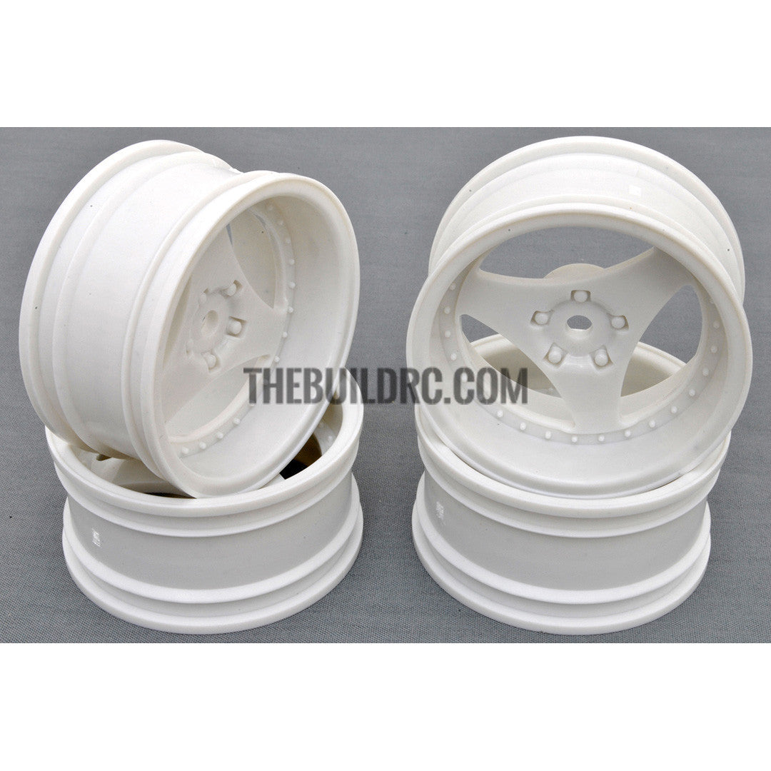 1/10 RC Car 3 Spoke Sporty Wheel 4pcs - White