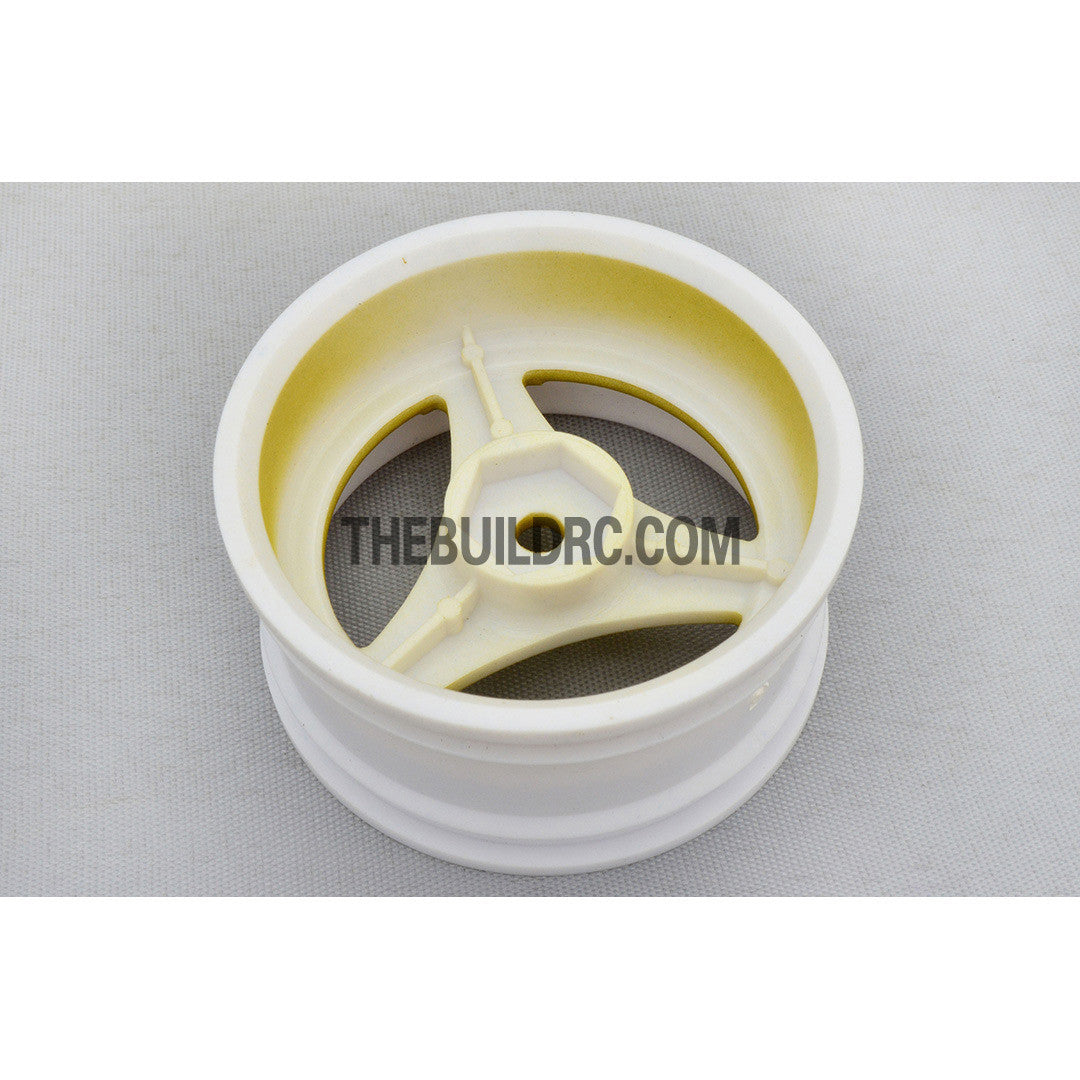 1/10 RC Car 3 Spoke Sporty Wheel 4pcs - White / Gold (Spoke)