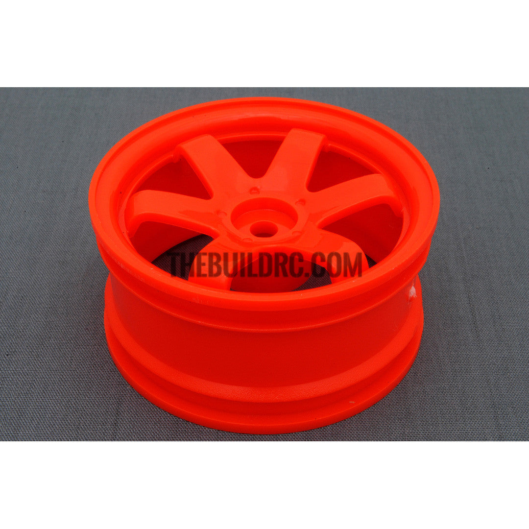 1/10 RC Car 6 Spoke 3mm Offset Drift 26mm Wheel Rim Set - Orange