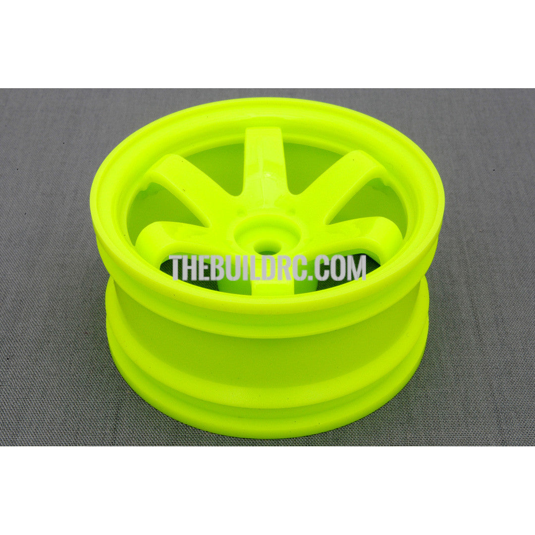 1/10 RC Car 6 Spoke 6mm Offset Drift 26mm Wheel Rim Set - Green