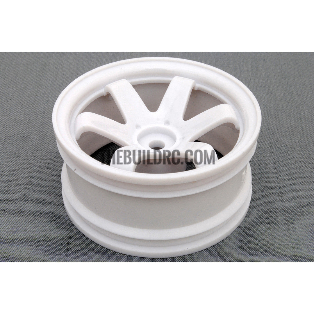 1/10 RC Car 6 Spoke 6mm Offset Drift 26mm Wheel Rim Set - White