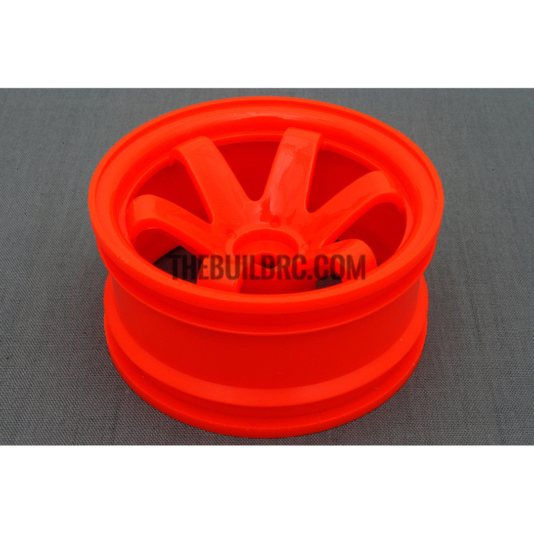 1/10 RC Car 6 Spoke 9mm Offset 26mm Drift Wheel Rim Set - Orange