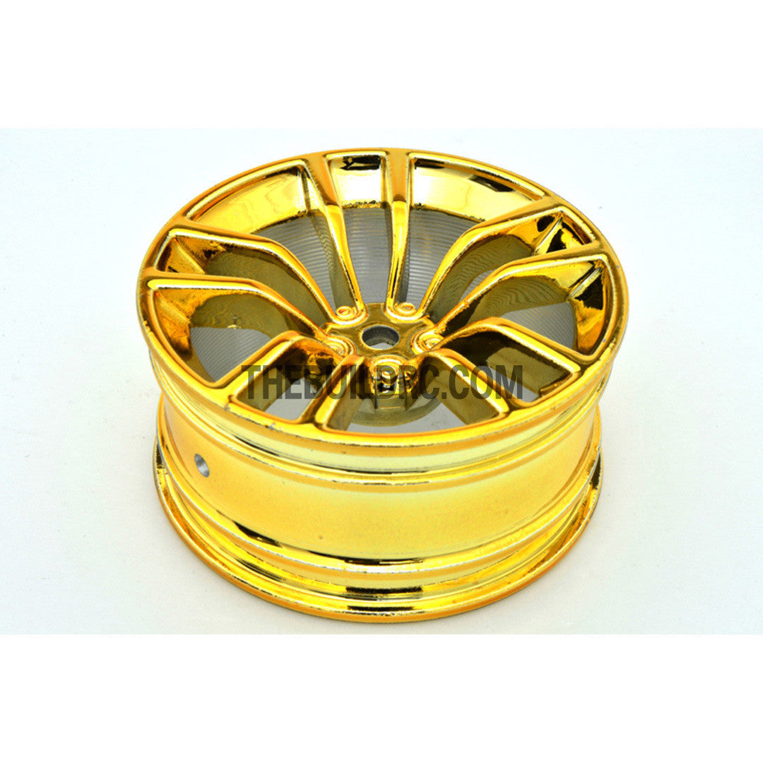 1/10 RC R/c Racing On-Road DRIFT Car 10 Spoke 2mm Offset 26mm Alloy Wheel Rim 4pcs - Gold
