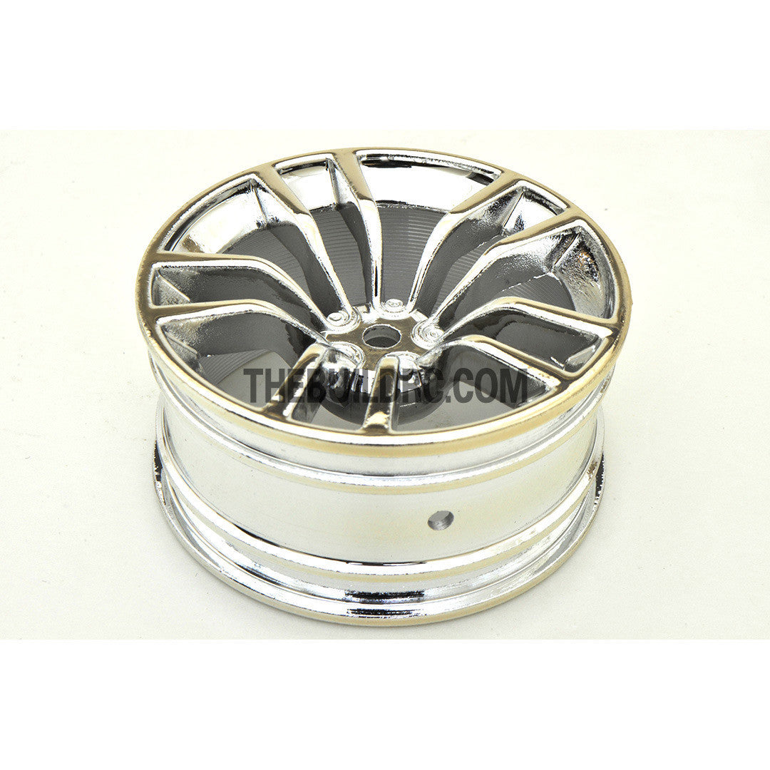 1/10 RC R/c Racing On-Road DRIFT Car 10 Spoke 2mm Offset 26mm Alloy Wheel Rim 4pcs - Silver