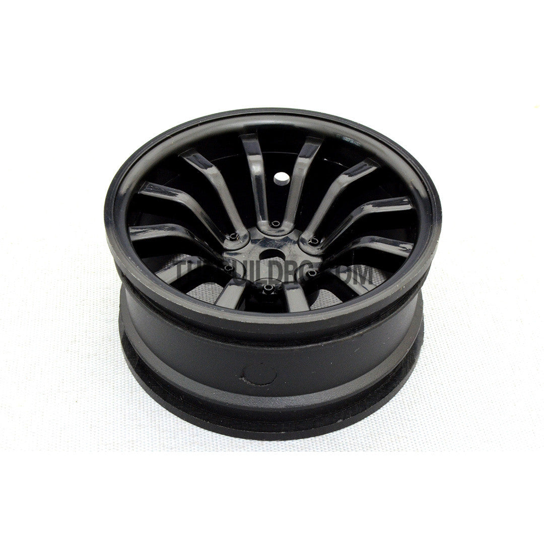 1/10 RC Car 26mm 12 Spoke 6mm Offset DRIFT Sport Wheel Rim 4pcs - Black