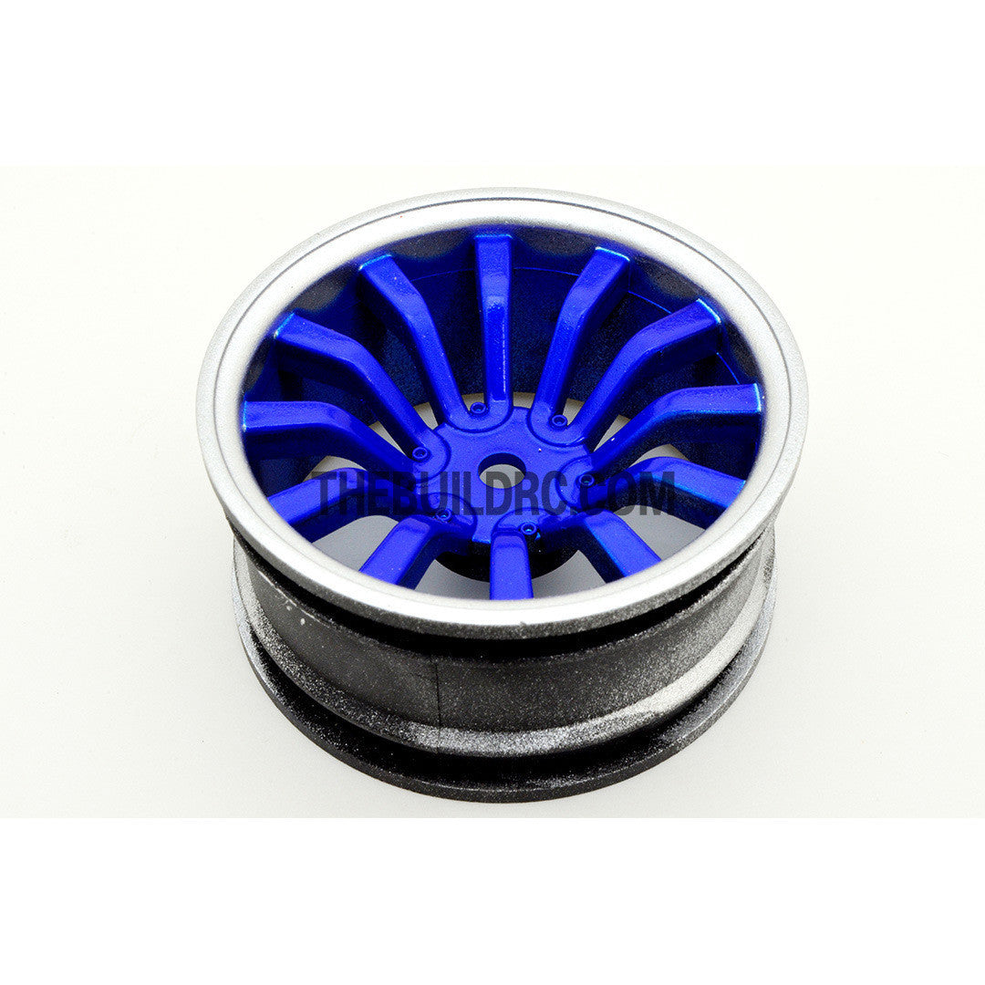 1/10 RC Car 26mm 12 Spoke 6mm Offset DRIFT Sport Wheel Rim 4pcs - Blue
