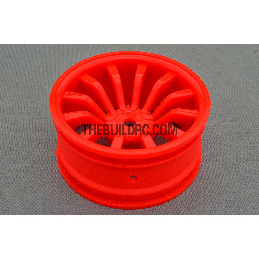 1/10 RC Car 26mm 12 Spoke 6mm Offset DRIFT Sport Wheel Rim 4pcs - Orange