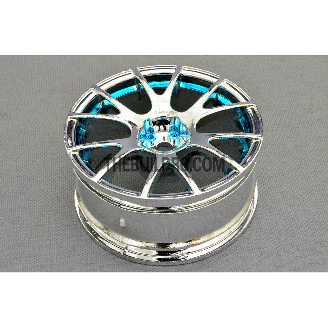 1/10 RC Car 12 Spoke 3mm Offset Drift 26mm Wheel Rim Set - Blue