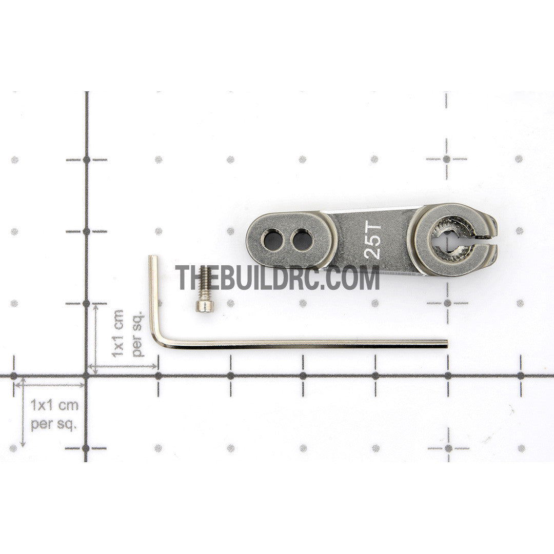 RC Car CNC Aluminium 35mm Adjustable Servo Arm / Horn for Futaba Servo (25T) - Grey