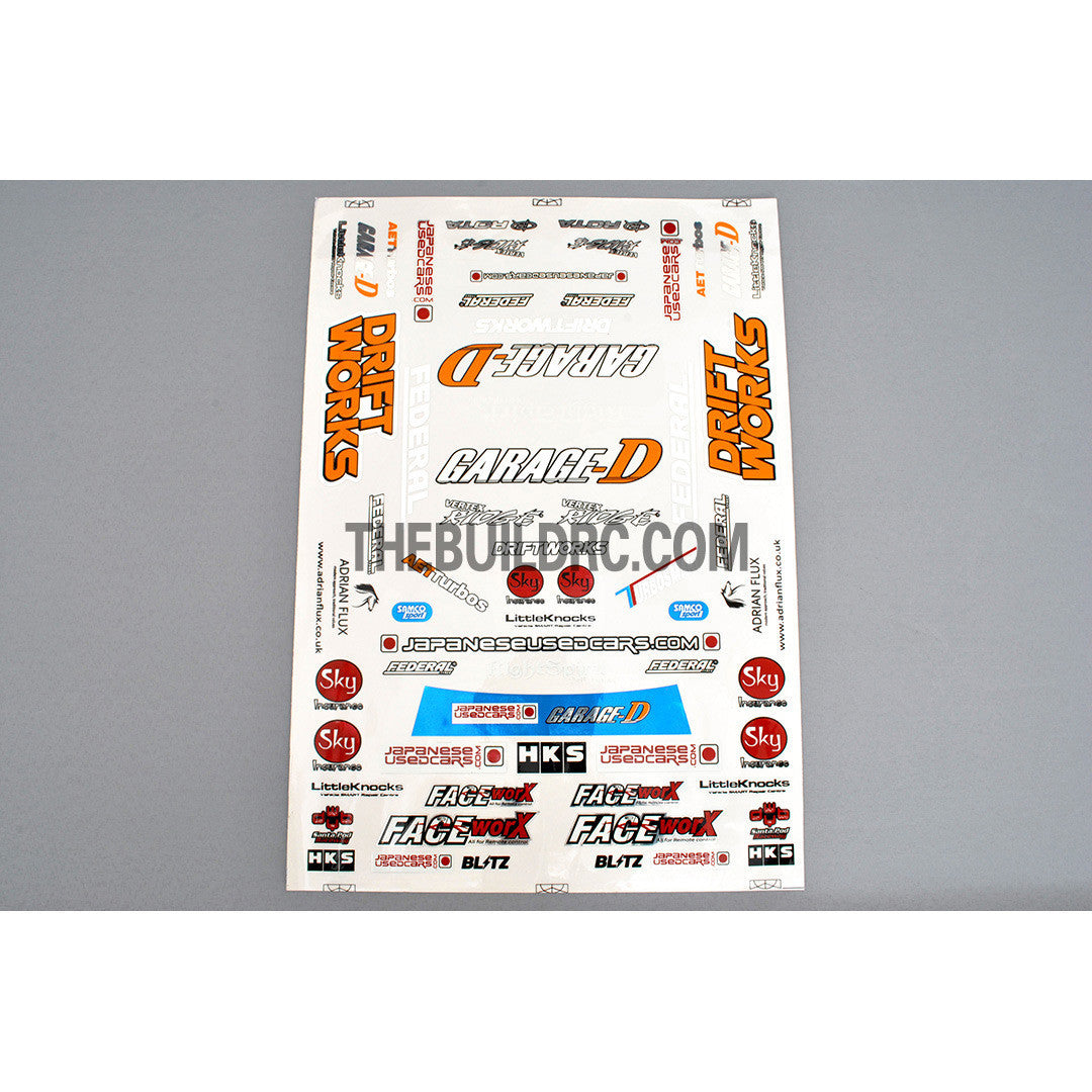 1/10 RC Drift Works Garage-D Nissan S15 Silvia RC Car Body Decals