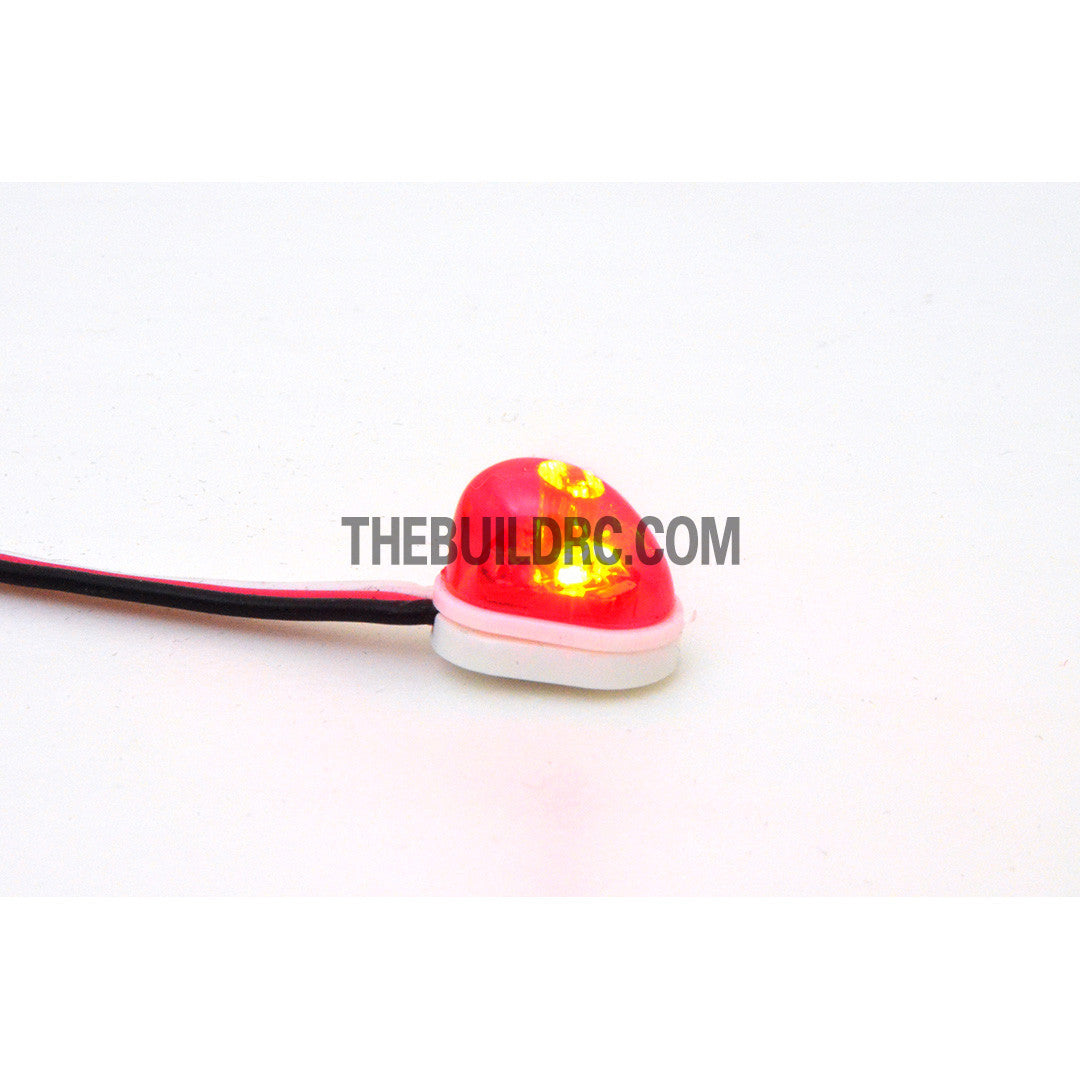 360?? Rotation Police Petrol LED Light Beacon (Oval) for 1/10 to 1/14 RC Car - Red