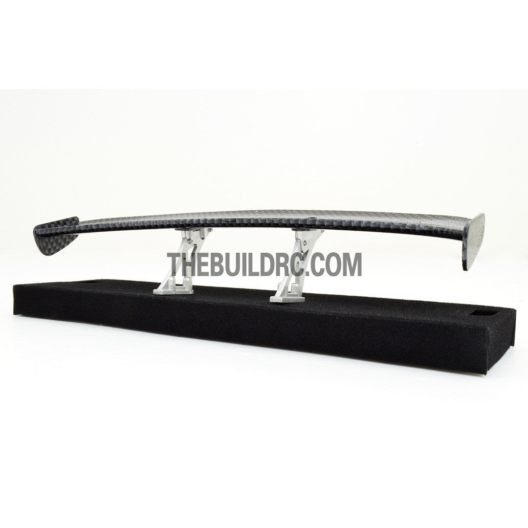 1/10 RC Racing Car 183x31mm Carbon Fiber Pattern GT Wing Rear Spoiler with Stand