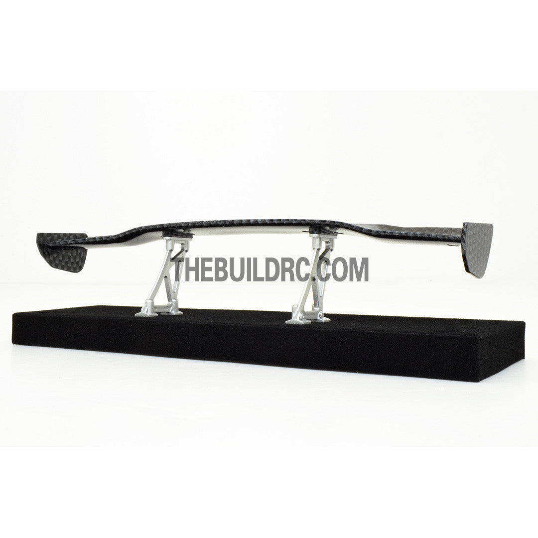 1/10 RC Racing Car 186x29mm Carbon Fiber Pattern GT Wing Rear Spoiler with Stand Style A
