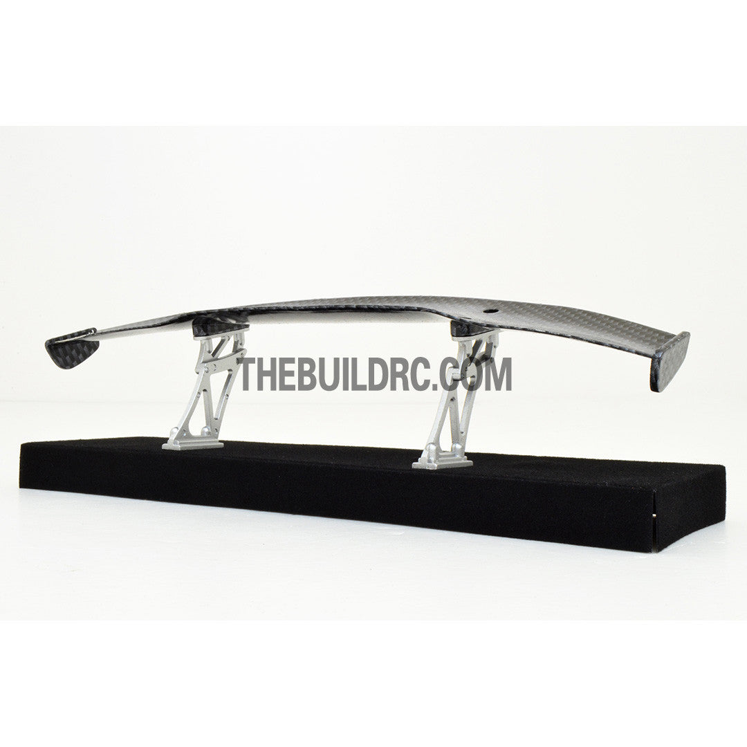 1/10 RC Racing Car 194x41mm Carbon Fiber Pattern GT Wing Rear Spoiler with Stand