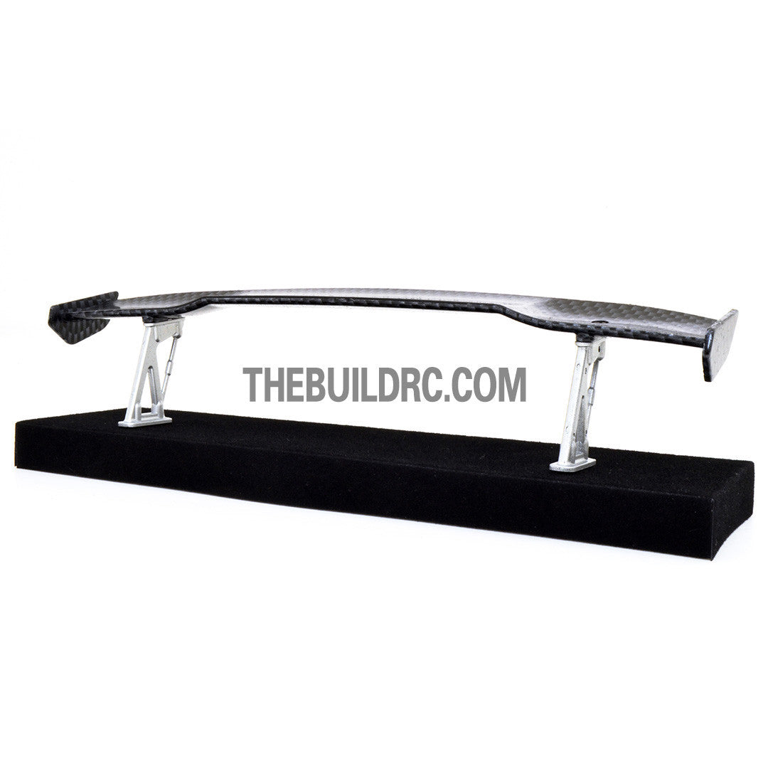 1/10 RC Racing Car 191x33mm Carbon Fiber Pattern GT Wing Rear Spoiler with Stand