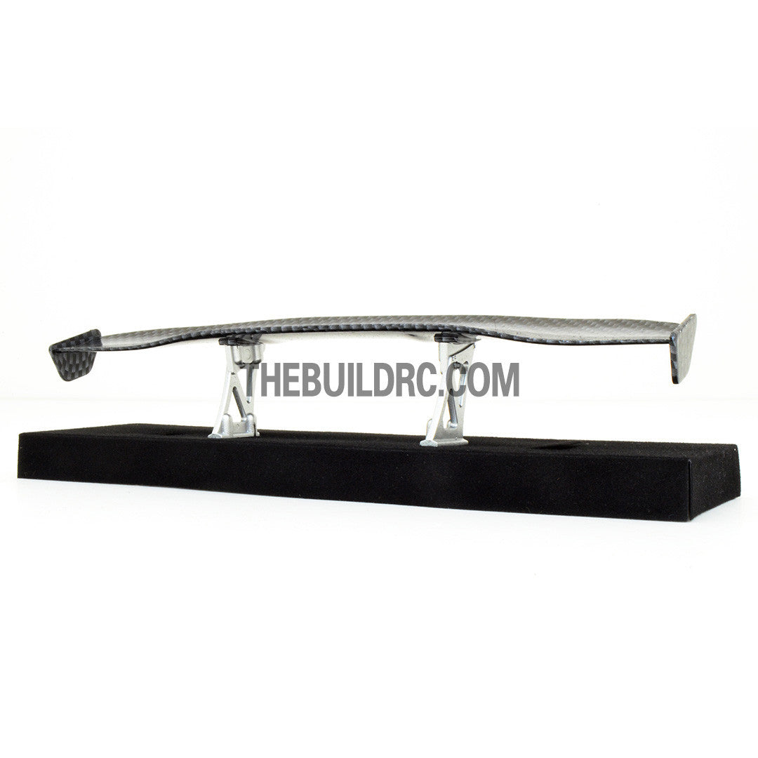 1/10 RC Racing Car 187x37mm Carbon Fiber Pattern GT Wing Rear Spoiler with Stand