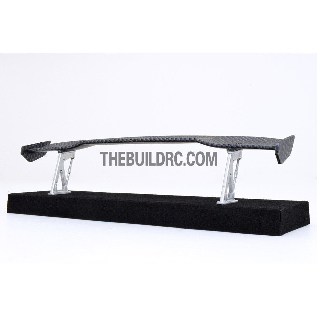 1/10 RC Racing Car 190x33mm Carbon Fiber Pattern GT Wing Rear Spoiler with Stand Style B