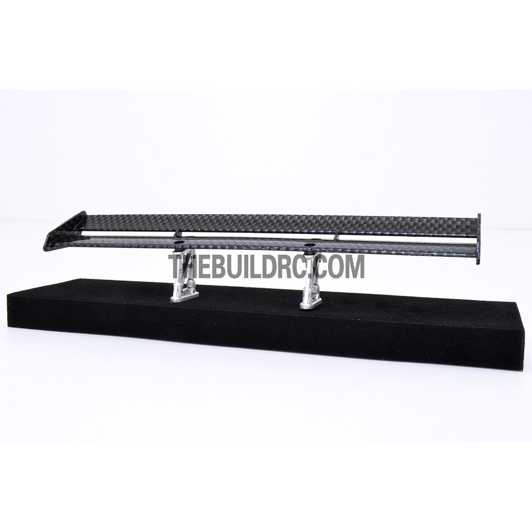 1/10 RC Racing Car 185x28mm Carbon Fiber Pattern GT Wing Rear Spoiler with Stand
