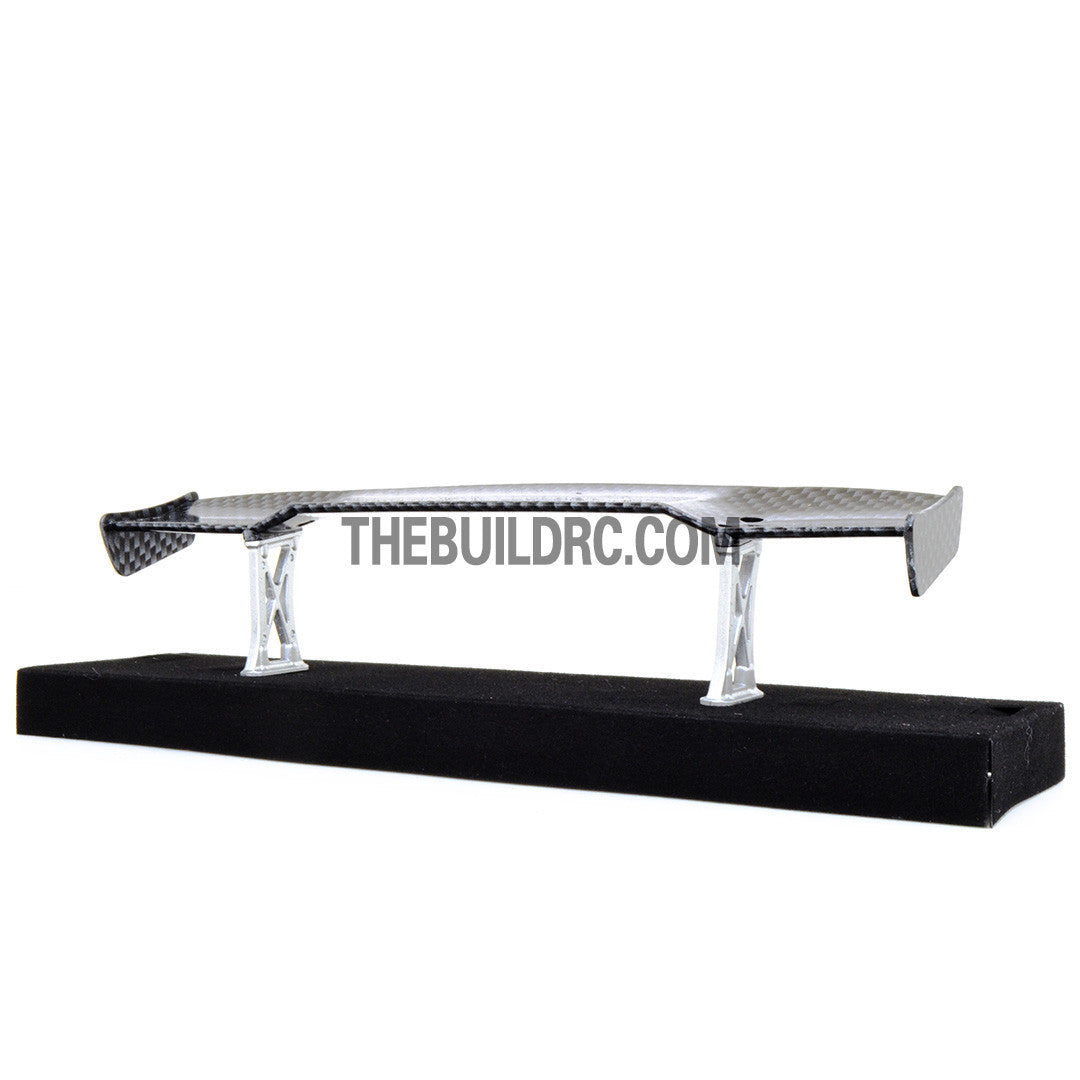 1/10 RC Racing Car 170x33mm Carbon Fiber Pattern GT Wing Rear Spoiler with Stand