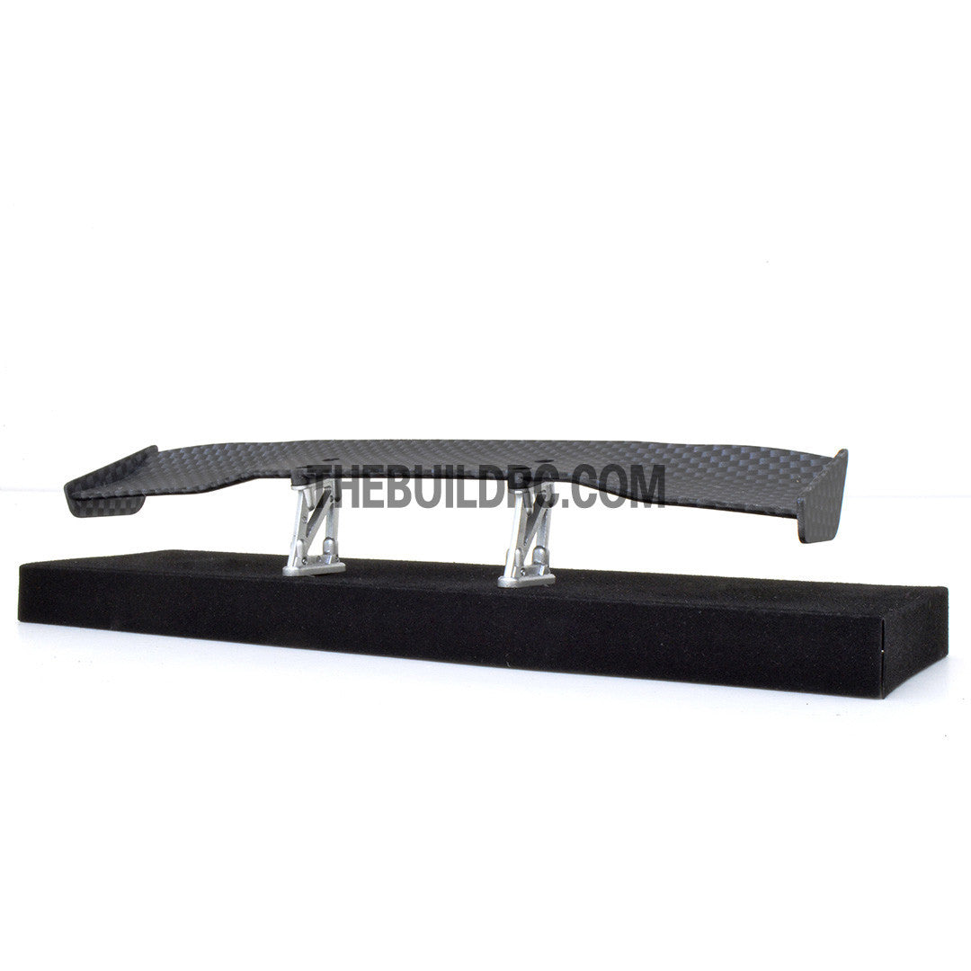1/10 RC Racing Car 170x27mm Carbon Fiber Pattern GT Wing Rear Spoiler with Stand