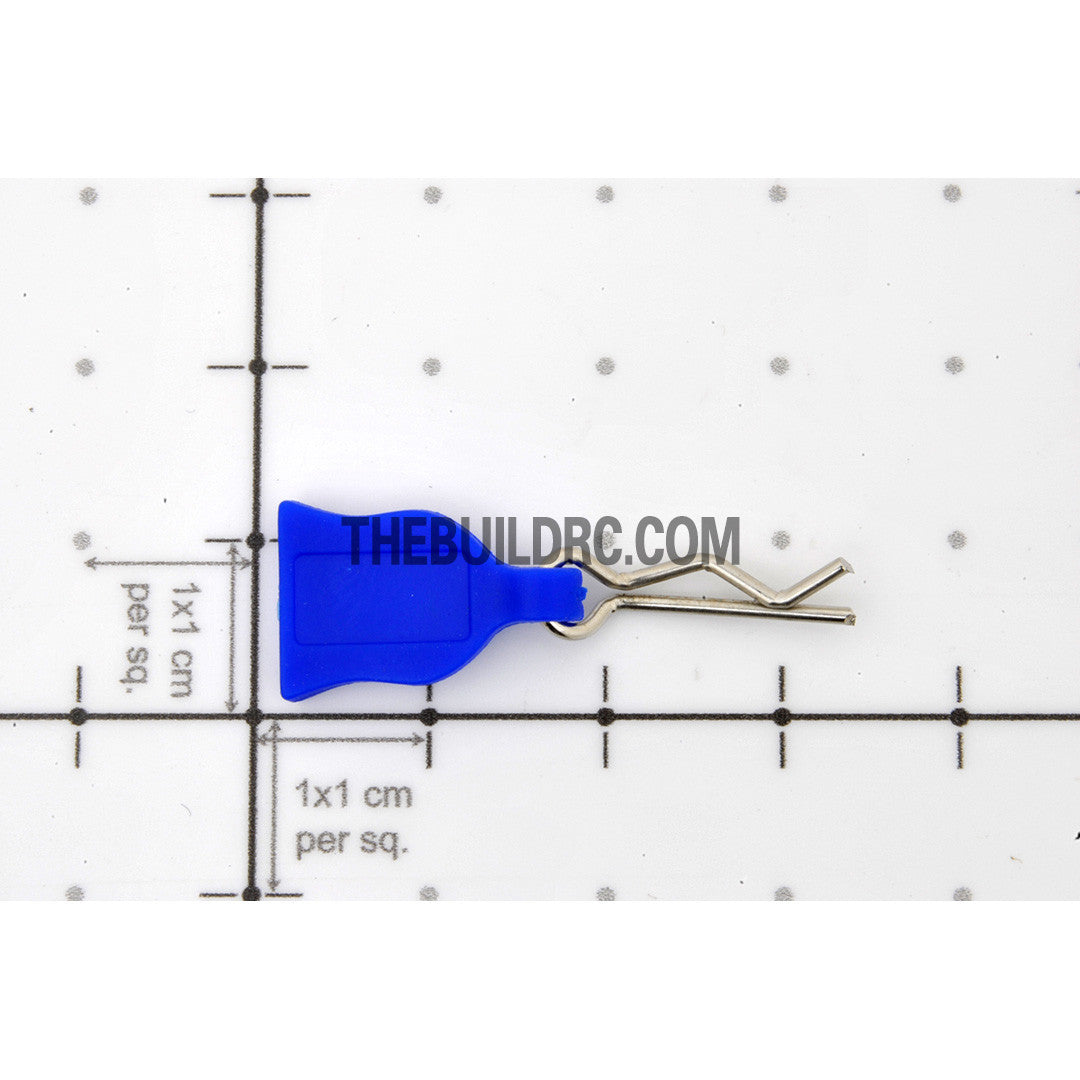 RC Car Body Clip + Rubber Tag (6 pcs) - Dark Blue