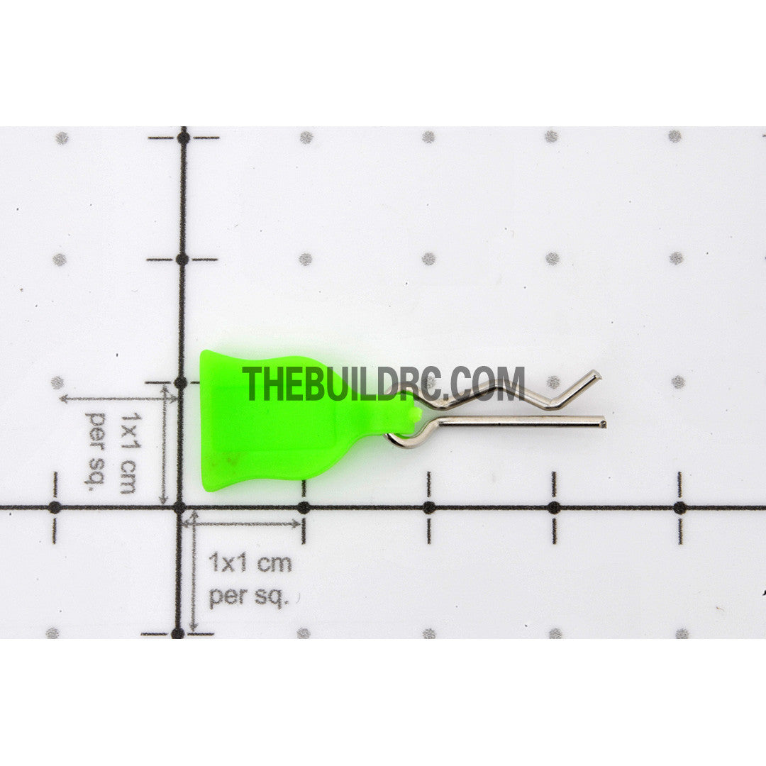 RC Car Body Clip + Rubber Tag (6 pcs) - Green