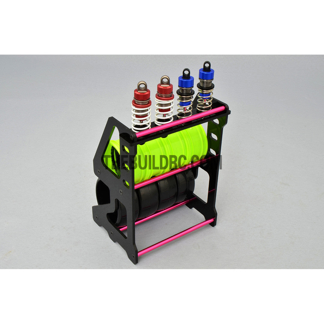 1/10 RC Racing Car Suspension Shock Tyre Wheel Collector - Pink