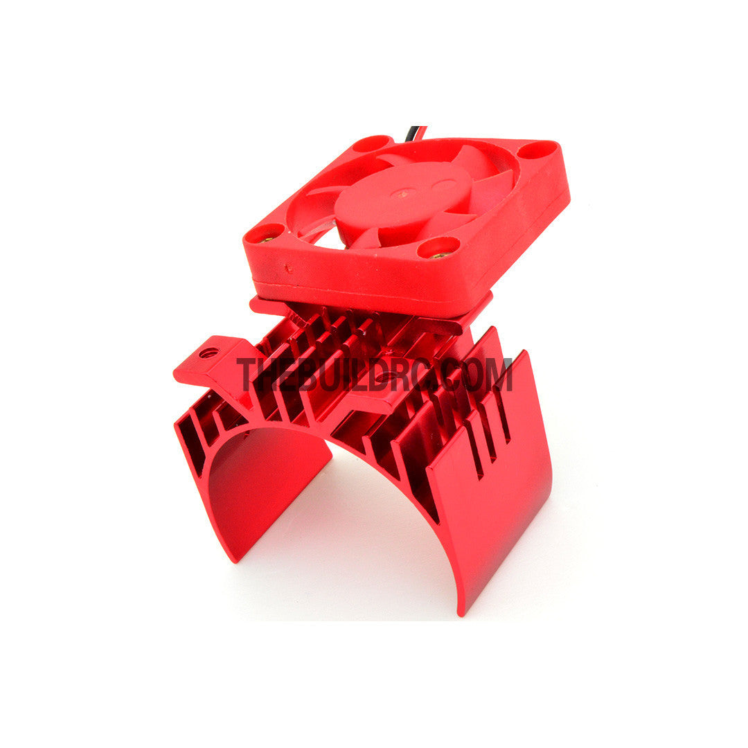 Adjustable Alloy Line Style Heatsink with Fan for 1/10 RC Car - Red