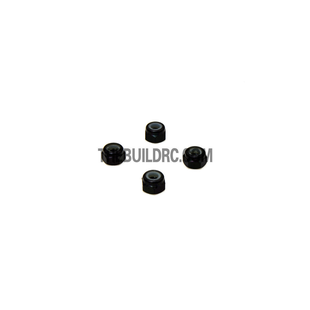 1/18 RC Car 3mm Alloy Wheel Rim Hex Lock Nut 4pcs - Black