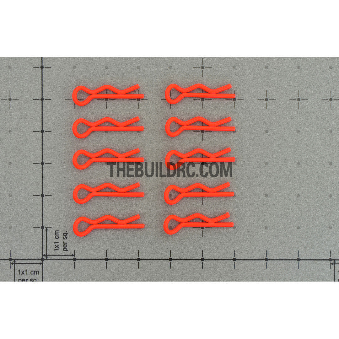 Body Clip for 1/12 - 1/18 RC Buggy Truggy Car (10pcs) - Fluorescent Orange