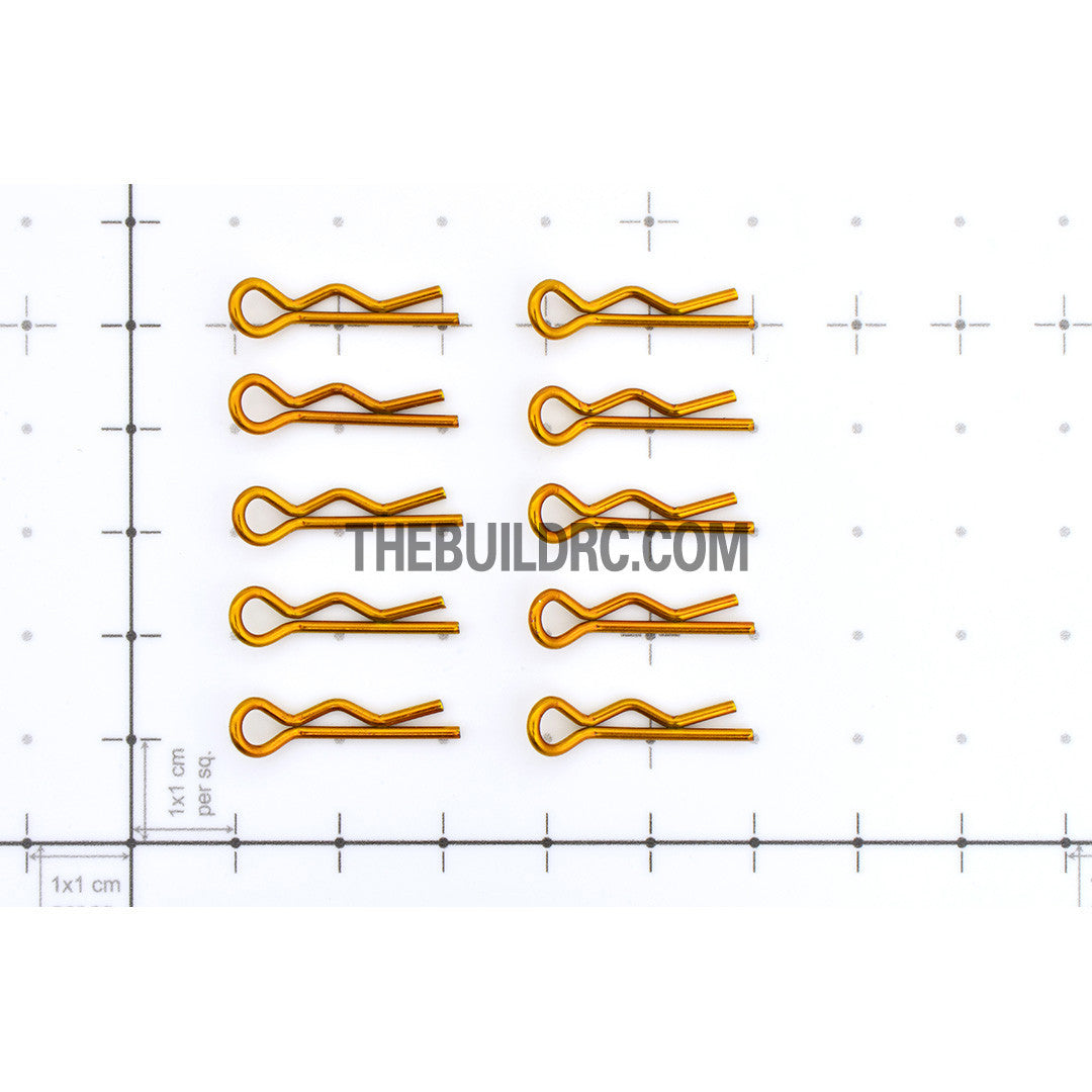 Body Clip for 1/12 - 1/18 RC Buggy Truggy Car (10pcs) - Gold