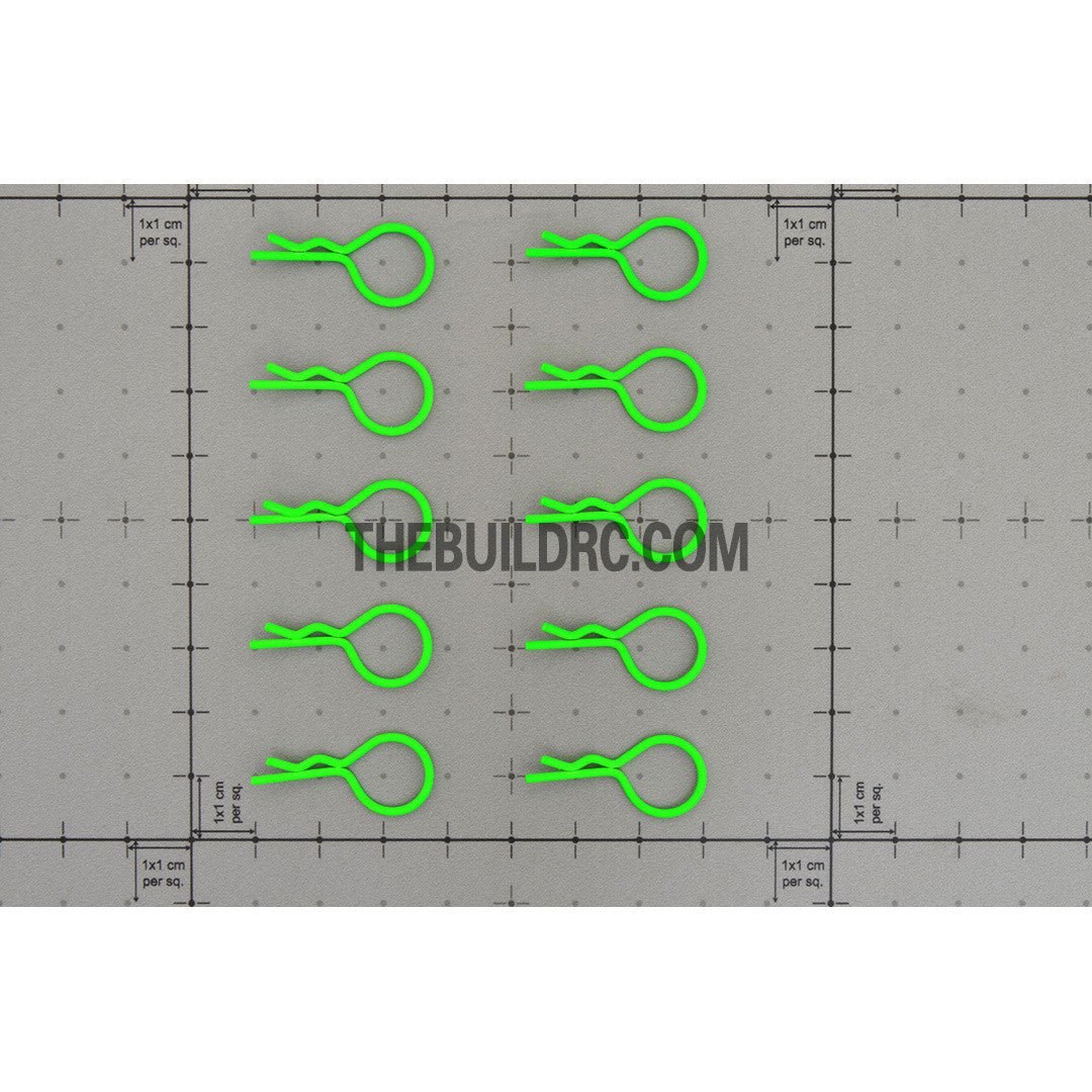 Body Clip for 1/10 RC Buggy Truggy Car (10pcs) - Fluorescent Green