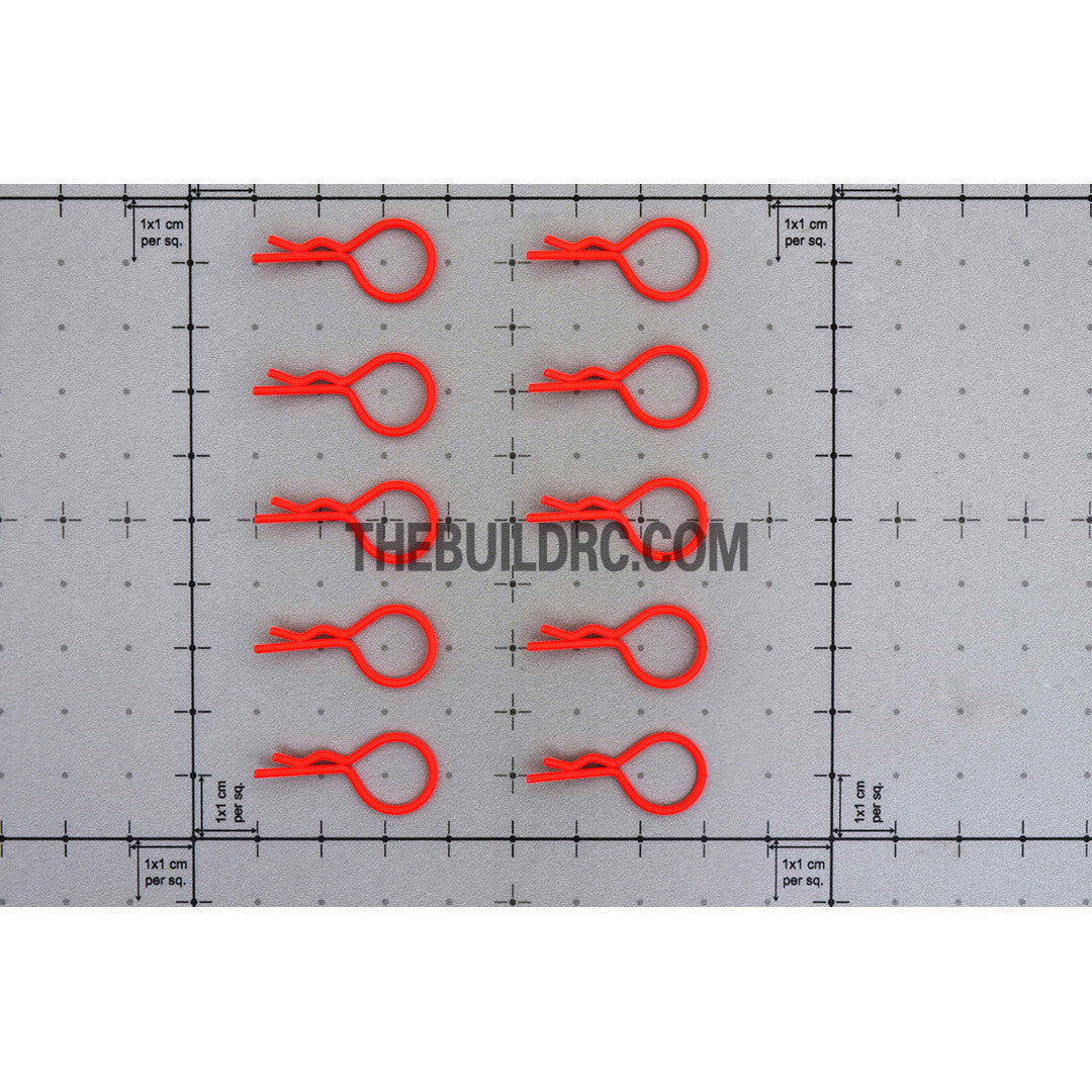 Body Clip for 1/10 RC Buggy Truggy Car (10pcs) - Fluorescent Orange