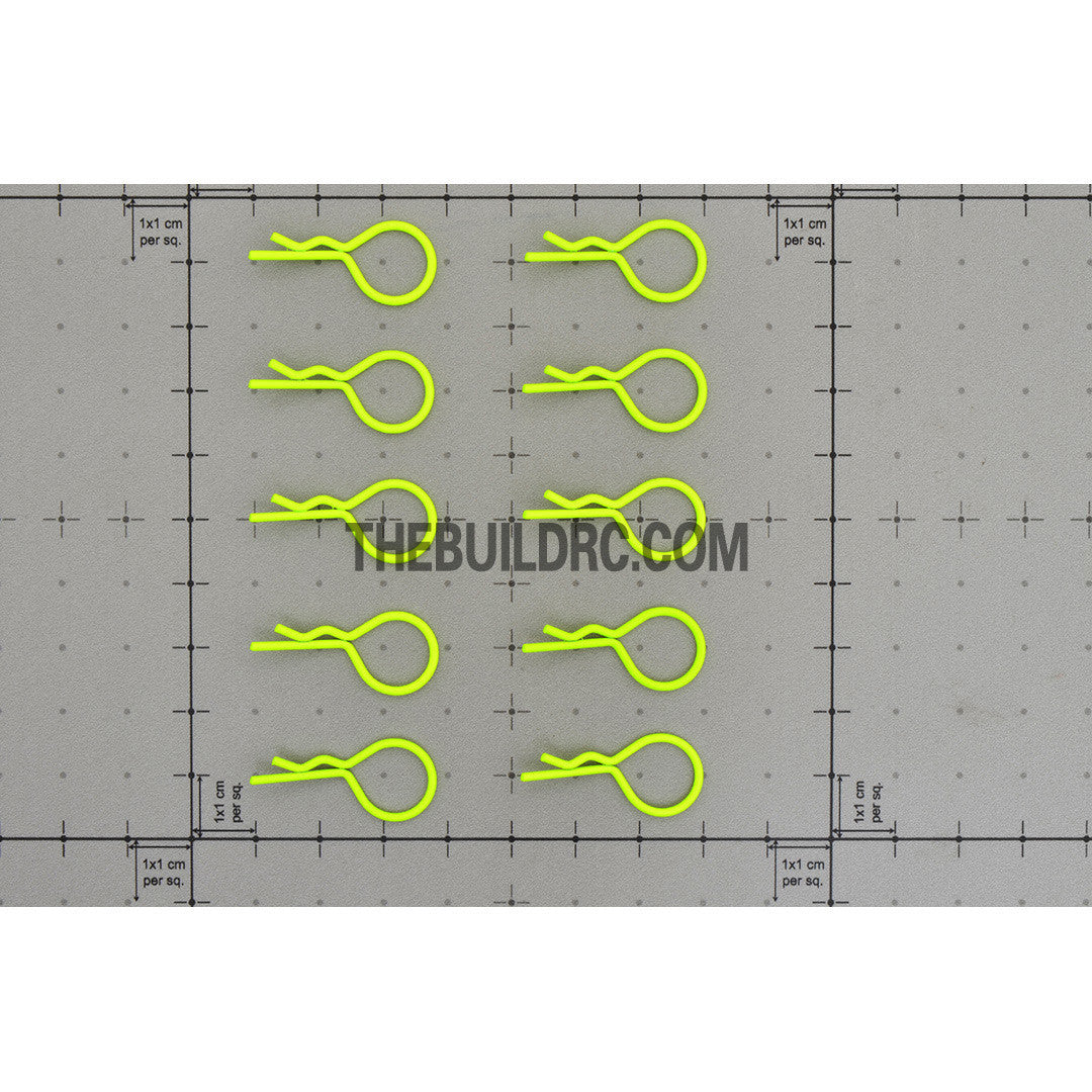 Body Clip for 1/10 RC Buggy Truggy Car (10pcs) - Fluorescent Yellow