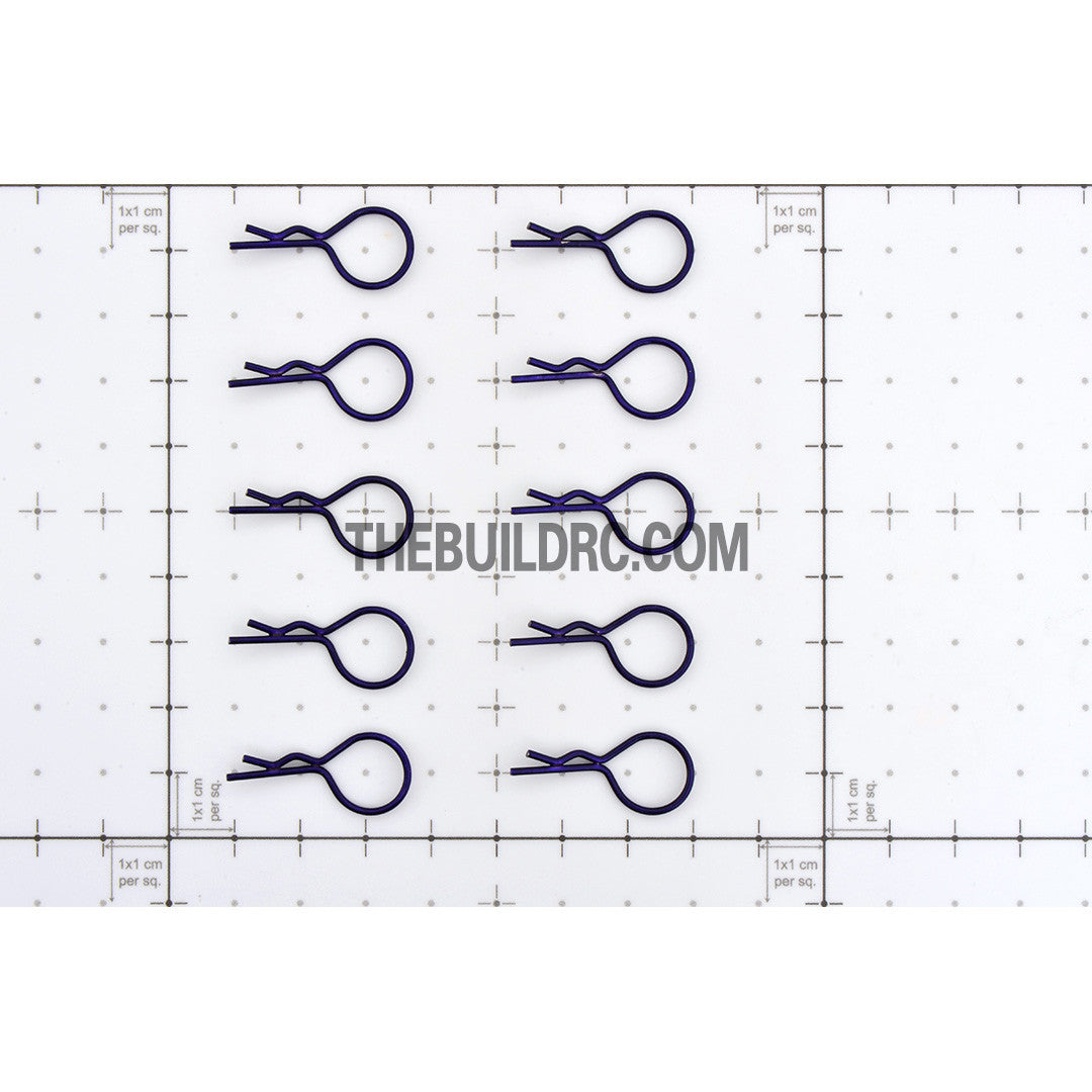 Body Clip for 1/10 RC Buggy Truggy Car (10pcs) - Metallic Purple