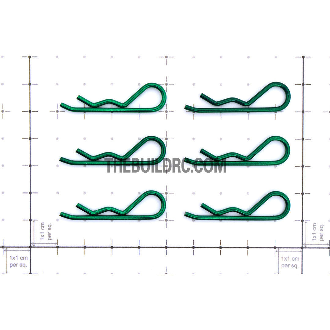 Body Clip for 1/8 RC Buggy Truggy Car (6pcs) - Metallic Green